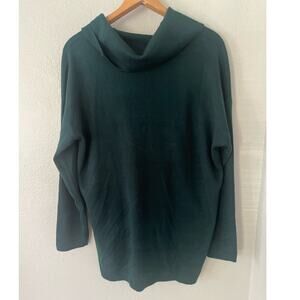 Women's Calvin Klein Sweater Turtleneck Pullover Dark Green Forest Size L